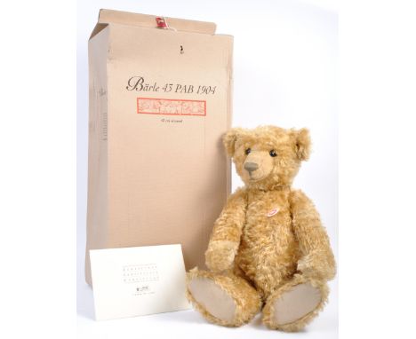 A rare and original Steiff soft toy teddy bear 404153 ' Baerle 34 PAB 1904 ' with box. The limited edition bear&nbsp;was prod