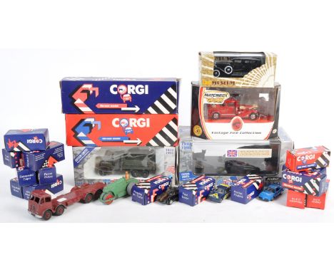 A large collection of assorted scale diecast of various models and makers to include Corgi Toys, Matchbox Collectibles, IXO m