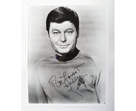 Star Trek Autograph Collection - DeForest Kelley (1920-1999) - Bones - a rare autographed 8x10" black and white photograph of