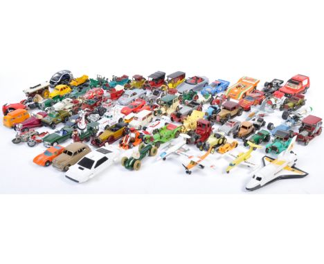 A large collection of assorted scale diecast models of various makers to include Corgi, Dinky, Matchbox, Lesney, Maisto and m