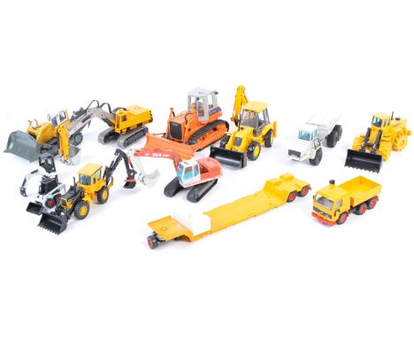 A collection of 12x mostly 1/50 scale diecast model plant construction vehicles to include Joal, NZG, Siku, Ros ect. Comprise