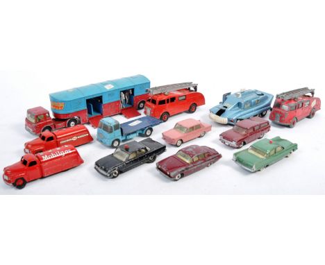 A collection of x12 assorted original vintage Corgi &amp; Dinky Toys diecast models cars and other vehicles to include; Dinky