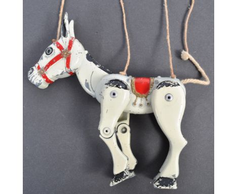 An original vintage Moko Lesney made diecast model ' Muffin The Mule ' marionette puppet complete with four hooped strings. F