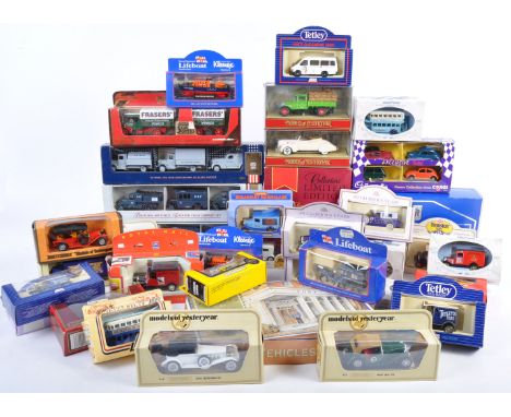 A large collection of assorted diecast models of various scales and makers to include Matchbox, Models Of Yesteryear, Lledo, 