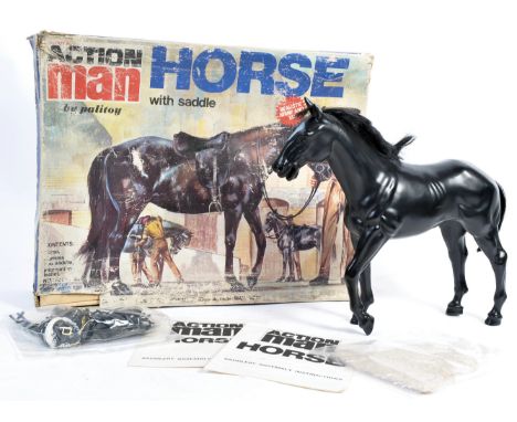 A rare original vintage Palitoy made Action Man playset ' Horse - With Saddle '. Appears complete, with saddle and lots of ac