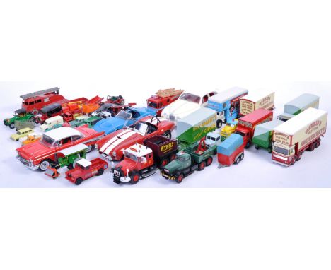 A large collection of assorted modern and vintage diecast model cars of various scales and makers, to include Maisto, Ertl, F