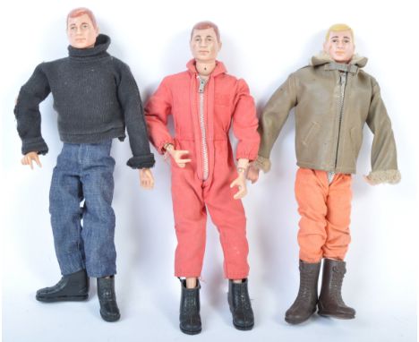A collection of x3 vintage Palitoy made Action Man figures - all the rarer painted head variations. Each&nbsp; complete with 