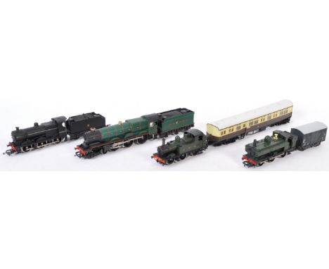 A collection of 4x vintage 00 gauge model railway train set locomotives comprising: Airfix 0-6-0 tank loco, Hornby 2744 loco,