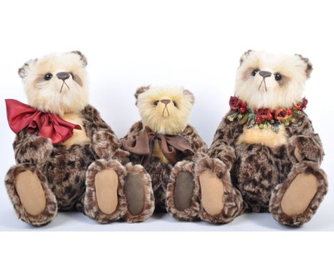 A collection of x3 Cotswold Bear Co soft toy teddy bears from the ' Safari Collection '. The three teddy bears having soft br