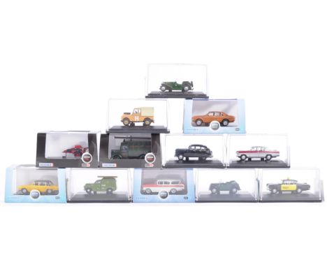 A collection of x12 Oxford made 1/76 scale 00 gauge boxed diecast models. Various series to include; Fire, Automobile Company