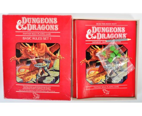 A rare original vintage TSR Hobbies made Dungeons &amp; Dragons ' Basic Rules Set 1 '. Appears complete with the dice, rulebo