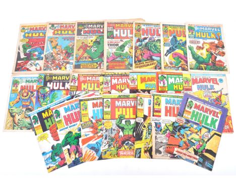 Marvel Comics&nbsp; A collection of twenty-one vintage UK Marvel Hulk comics dating from 1973 - 1975. Issues include No. #38,