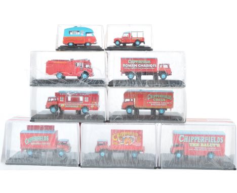 A collection of x9 assorted Oxford Diecast made Chipperfields Circus 1/76 scale trackside diecast models. Various vehicles pr