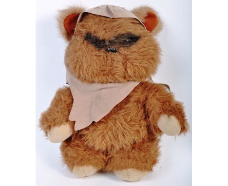 An original vintage 1983 Kenner made Star Wars plush Ewok teddy bear / toy ' Wicket '. Complete with hood, and retains the or