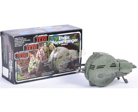 An original vintage Palitoy made Star Wars action figure playset ' Endor Forest Ranger Vehicle '. Appears complete, with hatc