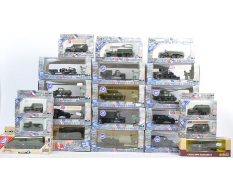 A large collection of 20+ assorted Solido made precision scale diecast models comprising all Military examples from the 50th 