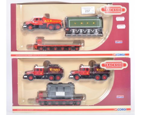 Two Corgi made Trackside ' Limited Edition ' 1/76 scale boxed diecast model sets - DG198008 Scammell Contractor, and DG198003