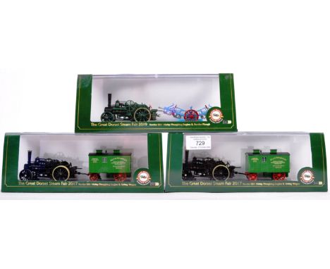 A collection of x3 Oxford Diecast made 1/76 scale ' Great Dorset Steam Fair ' steam related models. The collection to include