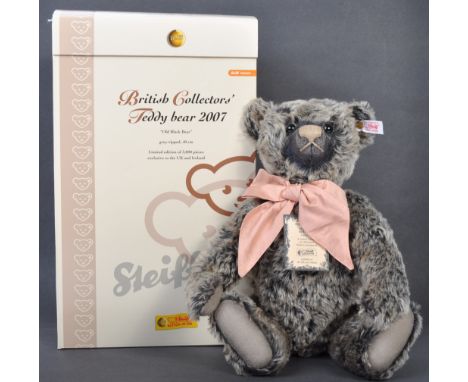 An original German Steiff made 2007 limited edition ' Old Black Bear ' teddy bear with growler EAN number 662508. The grey ti