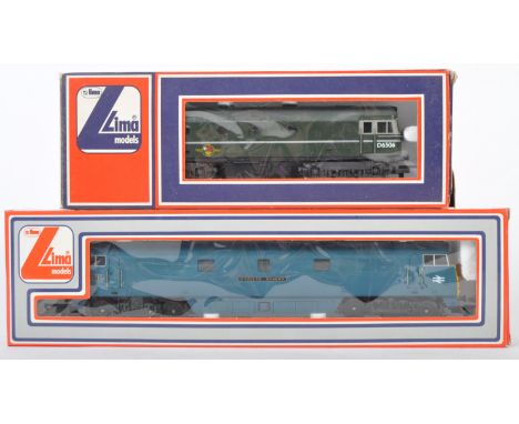Two original vintage Lima Models made 00 gauge model railway train set locomotives comprising 20 5110 D6506 BR & 20 5122 West