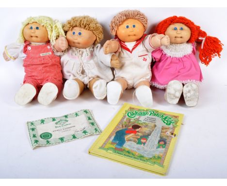 A collection of x4 original 1980's Xavier Roberts Coleco made Cabbage Patch Kids soft toys / dolls. All dolls having a plasti