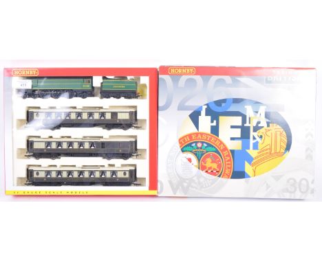 A Hornby 00 gauge Code 3 model railway locomotive engine train set R2661M ' The Bournemouth Belle Train Pack ' re numbered to