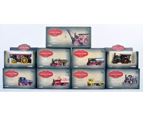 A collection of x9 Corgi made ' Vintage Glory Of Steam ' Limited Edition 1/50 scale steam related boxed diecast models. Model