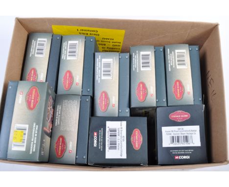 A collection of x9 Corgi made diecast model cars and other vehicles of various scales to include models from the Corgi Commer