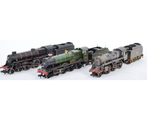 A collection of x3 Bachmann Branch Line model railway trainset locomotive engines to include 2-6-0 76069 ( weathered and renu