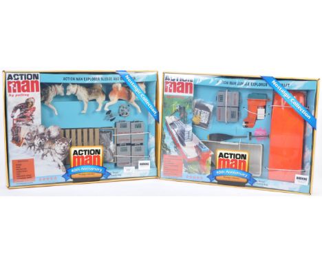 Two Hasbro made Palitoy Action Man ' 40th Anniversary ' uniform / accessory sets - ' Action Man Explorer Sledge And Dog Team 