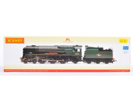 A Hornby made 00 gauge model railway trainset locomotive engine No. R2585 - British Railway 4-6-2 Rebuilt West Country Class 