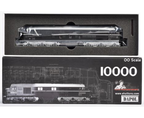 A rare and scarce original Dapol made for Ehattons 00 gauge model railway train set locomotive engine No. 10000AP LMS Black w