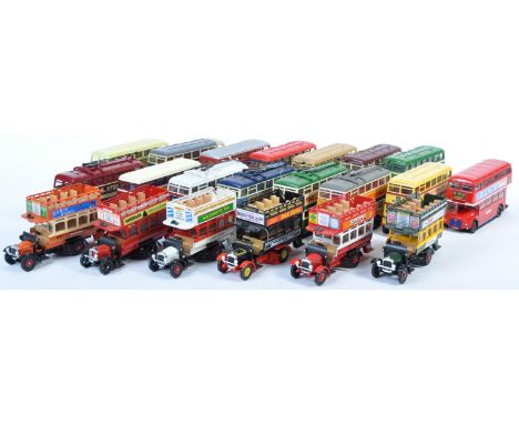 A large collection of original Corgi 1/50 scale 982diecast model buses and coaches. An assortment of public transport models 