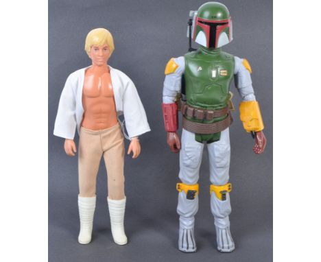 Two original vintage Kenner / General Mills made Star Wars 12" action figures - Luke Skywalker and Boba Fett. Both unboxed, b