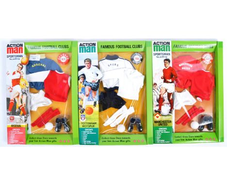 A collection of x3 Hasbro made Action Man 40th Anniversary uniform sets - all for the ' Sportsman ' figures (Footballers). In