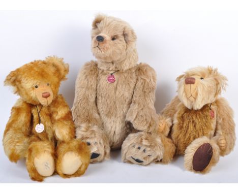 A collection of x3 original Dean's Rag Book Co soft toy teddy bears. The limited edition centenary bears celebrating 100 year