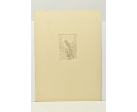 AN UNSIGNED LATE 19TH CENTURY FIGURAL SKETCH, depicting a female figure and young boy, they are both looking into a shop wind