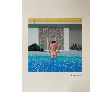 David HOCKNEY (1937), D’AprèsPetter getting out of Nick’s poolSérigraphie en couleur sur papier, signée dans la planche, Cach