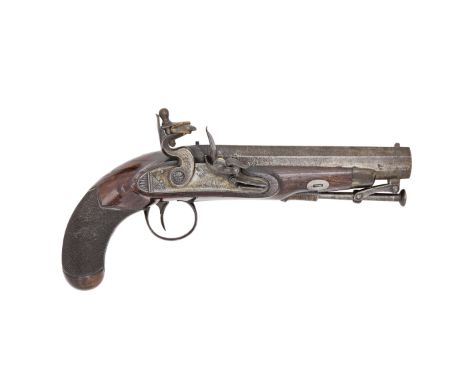 A Flintlock Travelling Pistol Of Musket BoreSigned Osborn, London, Circa 1820With twist octagonal sighted barrel engraved 'Lo