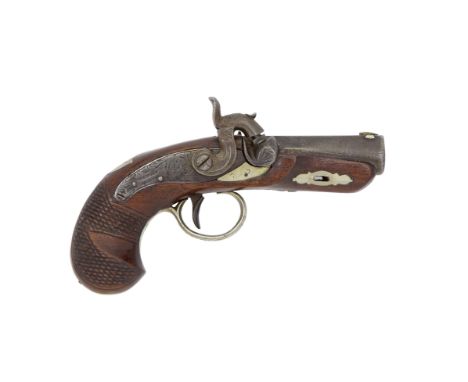 A 54-Bore Percussion Deringer Pocket Pistol By Deringer, Philadelphia, Mid-19th CenturyWith sighted barrel flat along the top
