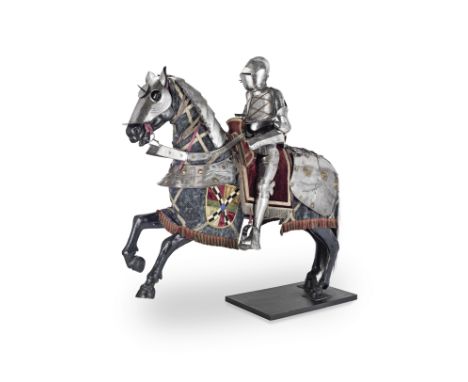 An Equestrian Full Armour For Man And Horse In German Late 16th Century StyleThe former comprising a close-helmet with skull 