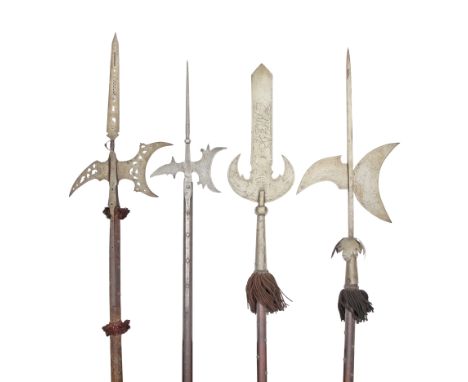Two HalberdsEarly 17th Century, The First Probably ItalianThe first with leaf-shaped blade reinforced at the point and with d