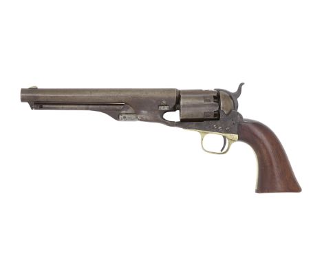 A Colt 1860 Model Army Percussion Revolver With Fluted CylinderNo. 4215 For 1861The barrel with New-York address, fluted cyli