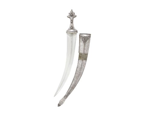An Arabian Wahabite Silver-Mounted Jambiya19th Century, Probably Hijaz Or AsirWith long curved tapering double-edged blade wi