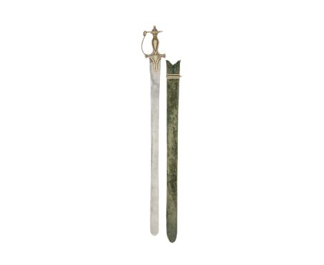 An Indian Pattissa18th/19th CenturyWith finely watered wootz steel blade expertly joined at the forte and double-edged at the