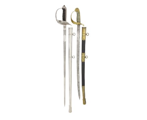 An 1827 Pattern Naval Officer's Sword, And An 1897 Pattern Infantry Officer's SwordThe First Retailed By Ellyett, Queen St., 