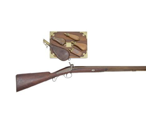 A 12-Bore Percussion Sporting GunSigned Westwood, London, Mid-19th CenturyWith russet two-stage sighted barrel, octagonal bre