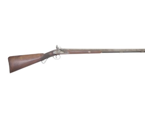 A 15-Bore Flintlock Sporting Gun Inscribed Wm. Hollis, Early 19th CenturyReconverted from percussion, with rebrowned twist si