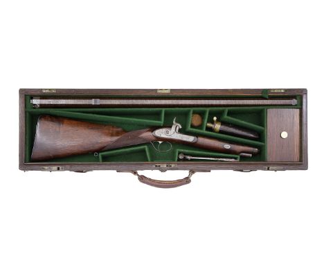 A Cased 20-Bore (.600) Percussion Two-Groove Sporting RifleBy Joseph Egg &amp; Son, London, No. 3222, Circa 1840With rebrowne