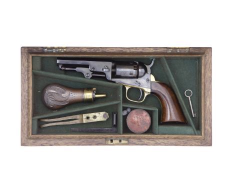 A Cased Colt 1849 Model Pocket Percussion RevolverNo. 170120 For 1860The barrel with two line New York City address, cylinder